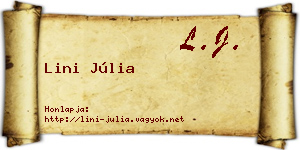Lini Júlia névjegykártya